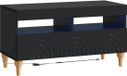 vidaXL TV-meubel ALKMAAR 81 x 35 x 43 cm Zwart Bewerkt hout