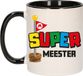 Bellatio Decorations Cadeau mok koffie/thee pour Maître/mentor - noir - super Maître - 300 ml