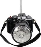 Hd collection Kerstenbv Ornament kerstbal Camera Glas Zwart 12.1 cm