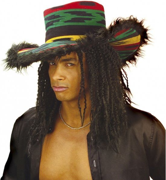 Rasta hoed met pluche rand - 8718758438410