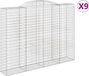 vidaXL Gabions - 9 pieces - arched - 300x50x220/240 cm - iron