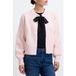French Connection Cardigan à pompons et nœud Lotus Rose/noir Nœud Taille : S