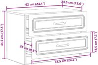 vidaXL Nachtkastje Sonoma Eiken 62 x 34,5 x 44,5 cm Bewerkt hout