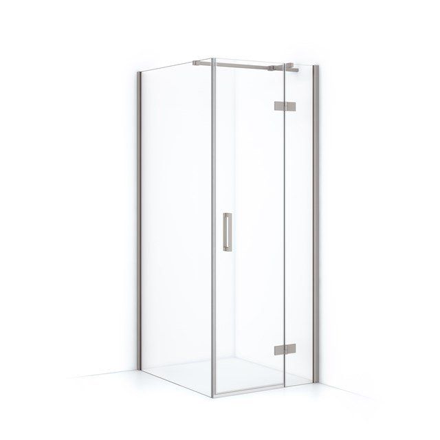 Maxaro Douchecabine Diamond 90x80cm 8mm Helder Veiligheidsglas Geborsteld RVS met Draaideur