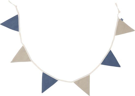 Jollein Vlaggenlijn - 200x17cm - Jeans Blue/Olive green