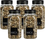 Mica Decorations pierres décoratives - 5x - 650ml - brun mélangé - cailloux de loisirs créatifs - pierres décoratives