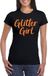 Bellatio Decorations Verkleed T-shirt voor dames - glitter girl - zwart - glitter and glamour - carnaval/themafeest XL