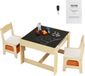 Vevor Kinderzitgroep kindertafel, 2 kinderstoelen 1 tafel kinderzitgroep van MDF van P2-kwaliteit, kindertafelset stabiel kindermeubilair met dubbelzijdig tafelblad &amp; opbergbox kindermeubelset