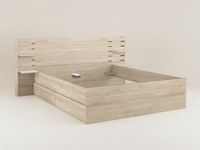 Vente-unique Bedframe hout natuurlijk licht 180 x 200 cm (Super King Size Bed)