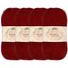 JubileeYarn Babykatoenen garen, zacht, 50 g/kluwen, donkerrood, 4 bollen
