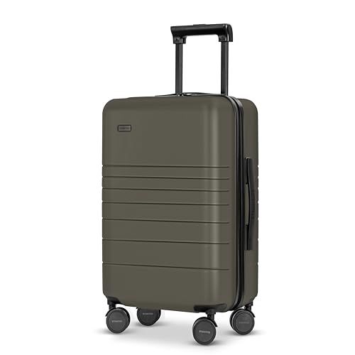 ETERNITIVE - E3 Middelgrote Koffer | Reiskoffer van Polycarbonaat & ABS | Afmetingen: 64 x 39 x 27 cm | Trolleykoffer 64L | Harde Koffer met TSA-slot | Lichtgewicht Koffer met 360° Wielen | Olijf