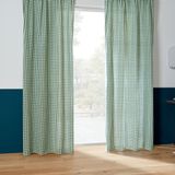 HomeMaison Gordijn met gordijnroede-doorvoer van katoen met vichy-ruitjesmotief - Groen
