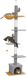 PawHut Arbre à chat Panneaux de particules - 55x34x275cm - Gris clair