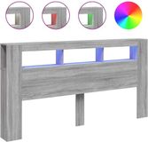 vidaXL Hoofdeinde met LED 200x18,5x103,5 cm bewerkt hout grijs sonoma