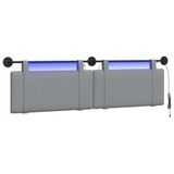 vidaXL - Hangend hoofdbord - Lichtgrijs - Stof