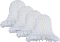Merkloos / Sans marque Fest-Dekor Gmbh Kerstklok lampion - 4x - wit - 20 cm - papier