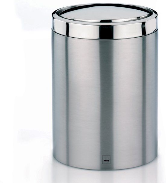 Kela Ari Swing Afvalemmer - 7 Liter - Zilver