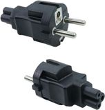 Schuko naar IEC C5 adapter - Set van 2