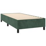 vidaXL Boxspringbed met matras, fluweel, donkergroen, 90x200 cm