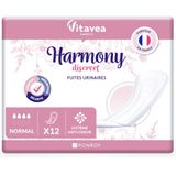 Harmony Discreet incontinentie maandverband voor dames – urinebescherming voor dames – handdoek na de geboorte – absorberend en geurremmend – gemaakt in Frankrijk – 12 handdoeken 4 druppels – Harmony