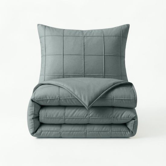 Sleeptime Check Pintuck Groen 200 x 220 cm Dekbedovertrek