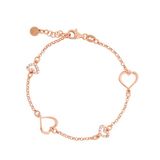 Orphelia ZA-7383 - Armband Hearts - Zilver 925 Rosé - Zirkonia - 18.5 cm