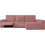 ECOMMERC3 Bankhoes voor chaise longue, lang hoekdeel rechts, met relaxfunctie, roze, bi-elastisch, ademend en eenvoudig aan te brengen, met schuimstoffen en elastieken