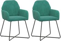 vidaXL Eetstoelen 2 stuks fluweel Turquoise 55 x 50 x 84 cm