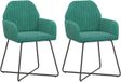 vidaXL Eetstoelen 2 stuks fluweel Turquoise 55 x 50 x 84 cm