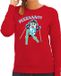 Bellatio Decorations Apres ski sweater dames - pizzaaa - rood - wintersport - snowboarden - pinguin - pizzapunt XL