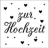 Vaessen Creative Stencil tekst zur Hochzeit