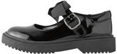 Next - Filles - Chaussures d'école Mary Jane en cuir avec nœud et coupe large - Noir