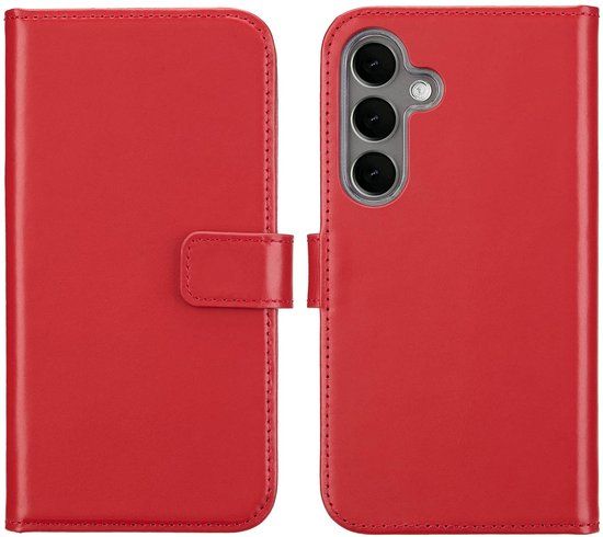 Selencia Echt Leren Bookcase voor de Samsung Galaxy S25 Plus - Rood