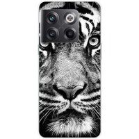 OnePlus Bedrukt siliconen hoesje compatibel met OnePlus 10T 5G Tigre blanc et noir