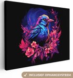 OneMillionCanvasses Canvas schilderij 160x120 cm - Retro Vogel