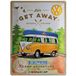 Nostalgic Art Reclamebord Volkswagen T1 get away Meerkleurig