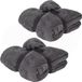 H&S Collection Fleece dekens/plaids - 2x - grijs - 130 x 170 cm