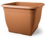 Floralo Salo bloempot 48 cm x 48 cm, 38 cm hoog, terracotta, weerbestendige plantenbak van uv-bestendig kunststof, bruin