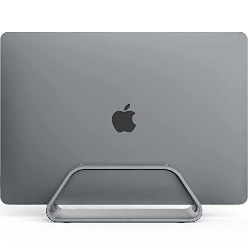 humancentric Verticale laptopstandaard voor MacBook, compatibel met MacBook Pro Stand, MacBook Air Stand, Laptop houder voor Apple Laptop Bureaustandaard, Aluminium Laptop verticale standaard, Ruimtegrijze Mac Stand