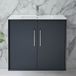 Hudson Reed Design Meuble lavabo - 80 cm - Plan vasque - Suspendu - Anthracite - Poignées modernes chromées