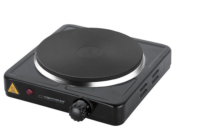 Esperanza EKH002K - Zwarte elektrische kookplaat met 1 zone - Aanrechtmodel