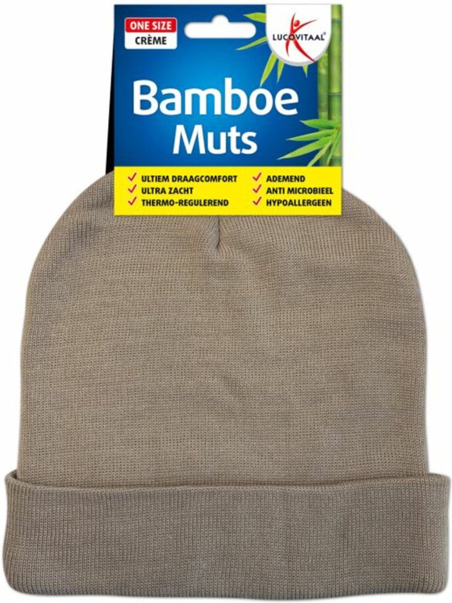 Lucovitaal Muts Bamboe Beige - Beige - EAN: 8713713090702