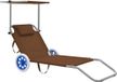 Maison Exclusive - Fauteuil pliant avec pare-soleil et roues, acier, couleur taupe