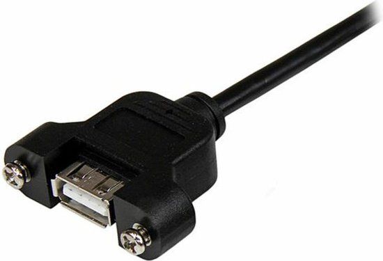 StarTech.com 30cm USB 2.0 A Male to A Female Panel Mount Cable - Black
