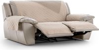 ECOMMERC3 Relaxfauteuilhoes, 3 x 2, gewatteerd en omkeerbaar, beige, verstelbare bankovertrek, extra comfort en elegant design