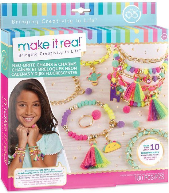 Make it Real Neonarmband en Bedeltjes - Sieraden Maken voor Meisjes - 8+ Jaar