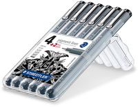 Staedtler 308 SB6P Fineliner Set - 6 stuks - Zwart - 4007817308356
