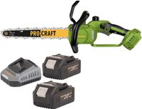 Procraft PKA33-BB accu-kettingzaag 20 V 304 mm borstelloos + 2x accu 4,0 Ah + oplader