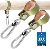 KOTARBAU® 2 Stuks Schommelhaak met Karabijnhaak, Verzinkt Staal, ⌀ 50 mm, Goud