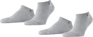 Burlington Everyday 2-Pack kort eenkleurig katoen multipack sneakersokken enkelsokken heren grijs - maat 40-46